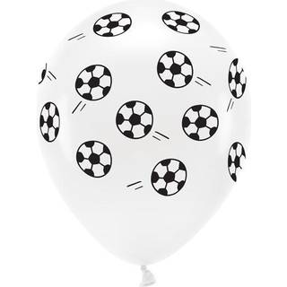 6 stk. Øko-Fodboldballoner Hvid Latex 33 cm – Miljøvenlig Festdekoration