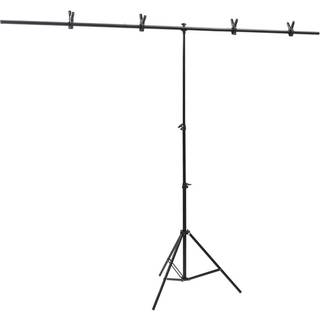 T-formet baggrundsstativ 201x60x(70-200) cm sort