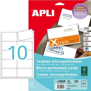 Apli visitkort 90x50,8mm 200g 100stk