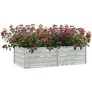 Højbed Galvaniseret Stål Sølvfarvet - 160 x 80 x 45 cm