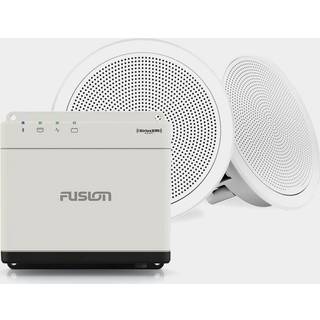 Marinestereopakke Fusion Apollo WB675, 12 V, 280 W, hvid + 2 marinehøjttaler Fusion FM Round White 6.5", 120 W
