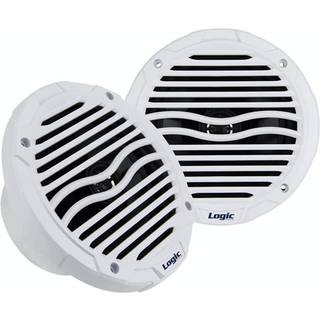 Marinehøjttaler Logic SoundLab Marine, 6.5", 160 W, hvid, til indbygget montering, med hvide fronter, 2-pak