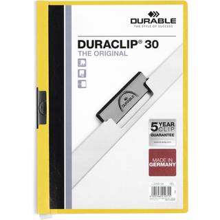 Durable Duraclip klemmappe til 30 ark gul