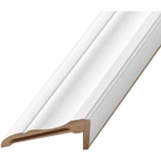 Almue gerigt 19x65 mm. til flex +karm hvid omviklet NCS S0505-Y, skåret i gering.