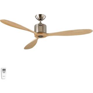 Aeroplan Eco loftventilator, krom, lyst træ