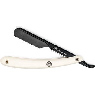 Parker Shaving PTWBA - White ABS Handle Push Type Black Blade Holder Barber/Straight Razor
