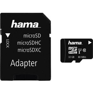 Hama microSDHC Class 10 UHS-I 80MB/s + Adapter/Mobile 32 GB