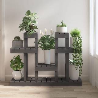 plantestativ 104,5x25x77,5 cm massivt fyrretræ grå