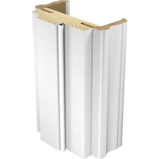 Almue gerigt 19x65 mm. til flex +karm hvid omviklet NCS S0505-Y, skåret i gering.