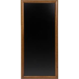 Securit kridttavle 56x120cm vejrbestandig med mørkebrun ramme