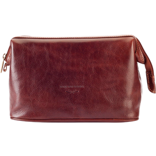 Benjamin Barber Toilet Bag Brown Leather