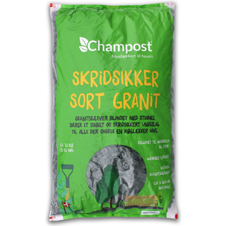 Granit Sort Skridsikker 1 Ton - Champost Bigbag
