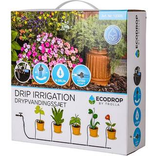 Ecodrop by Trolla Drip Irrigation drypvandingssæt til 1-5 krukker