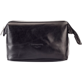 Benjamin Barber Black Leather Toilet Bag
