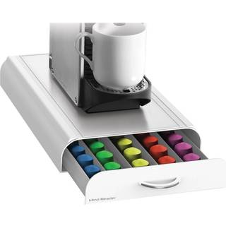 Mind Reader 50 Nespresso Capsules eller 24 Vertuoline Capsules Coffee Pod förvaringslådan Arrangör Vit plast