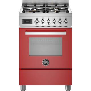 PRO64L1EROT Professional gaskomfur med ovn, 60 cm, rød