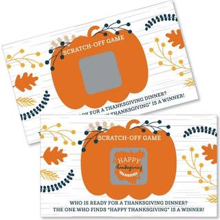 Big Dot of Happiness Happy Thanksgiving - Fall Harvest Party Game Scratch Off Cards - 22 Count