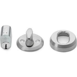Habo Cylinderlåssæt 42, universal med cylinderring Rostfritt