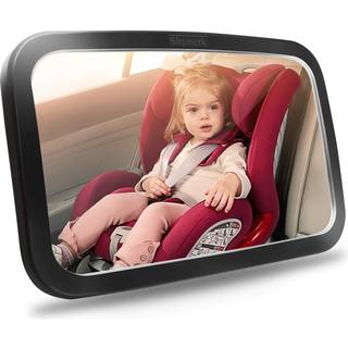 Shynerk Baby Car Mirror Safety Car Seat Mirror til bageste modv?dning med bred krystalklar udsigt Shatternsof fuldt samlet crashtestet og certifi