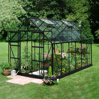 Halls Drivhus Magnum 128 sort m/3 mm glas - F09944