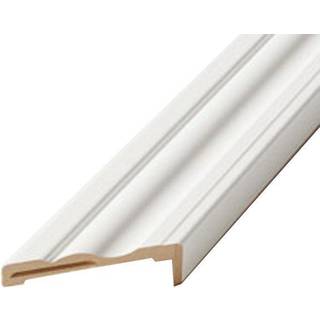 Almue gerigt 19x92 mm. til flex +karm hvid omviklet NCS S0505-Y, skåret i gering. 131,3 X 208,9