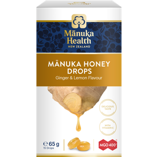 Manuka Health Honey Drops Citron & Ingefær - 15 sugetabl.
