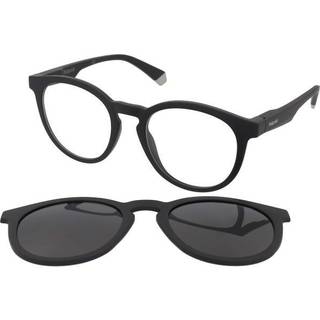 Polaroid Unisex PLD 2132/CS 003/M9 Solbriller Plast Sort-opaque Grå Rund Polariseret Clip-on
