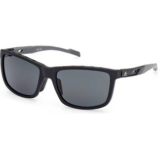 Adidas Sport Mand SP0047 02A Solbriller Injiceret Sort-opaque Grå Firkantet Polariseret