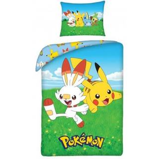 Pokemon sengetøj - Scorbunny & Pikachu