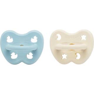 Hevea Sut, 0-3 mdr, Rund, Newborn, Baby Blue & Milky White - 2 stk.
