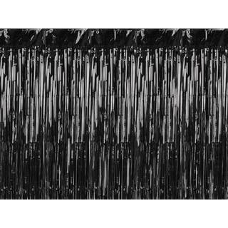 Sort lametta - dørforhæng - 90x250cm