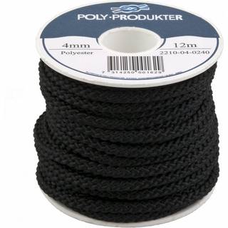 Polyestersilkeline svart, 4,0 mm, 12 m