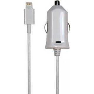 Bandridge 12V Car Charger w/Lightning+MFI chip plug 2.4A. 1m. White