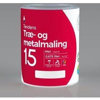 Tendens træ- og metalmaling mat 15 0,675 liter - hvid (På lager i varehus)