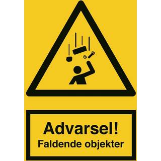 Advarselsskilt - Advarsel! Faldende objekter - Plast - 297 x 210 mm (A4)