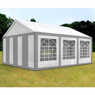 3x6m, Partytelt, PE-teltdug, grå-hvid - (91120)