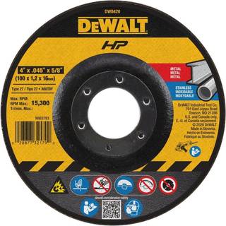 DEWALT DW8420 4 """" X .045 """" X 5/8 """" Tynd skærehjul type 27 deprimeret midterhjul