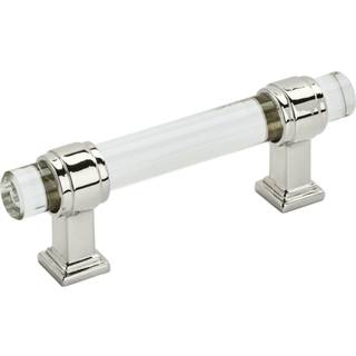 Amerock | Kabinettræk | Klar/poleret nikkel | 3 tommer (76 mm) Center til centrum | Glacio | 1 pakke | Skuffet træk | Skuffehåndtag | Skabshardwa