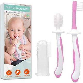 Cherish Baby Care Baby Tooth Breush Set (3-24 m?neder) - BPA -fri babyfinger Tandb?rste Tr?ning Tandb?rste & sm?b?rnemb?rste - Designet i Canada