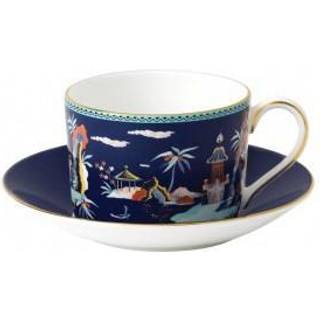 Wedgwood Wonderlust kop med underkop blue pagoda