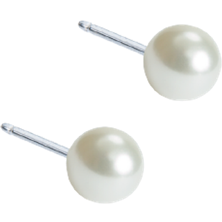 Blomdahl Natural Titanium White Pearl Hvid 4 mm