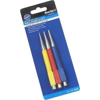 3-delt naglepunchesæt med knurlede håndtag – Bluespot Tools 22445 BS22445 Naglepunchesæt på 3 dele Bluespot Tools 22445 BS22445