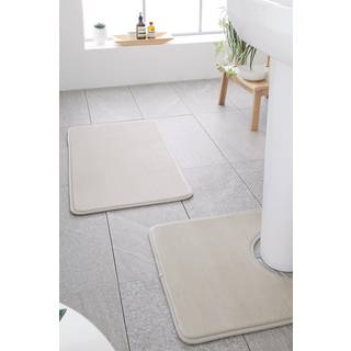 Catherine Lansfield Catherine Lansfield Natural Anti-Bacterial Memory Foam Bath Mat And Pedestal Mat