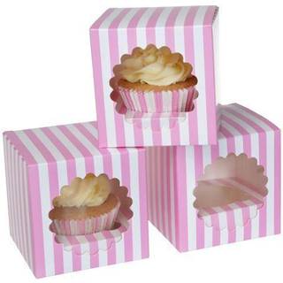 House of Marie - Kageboks til 1 Cupcake Pink, 3 stk.