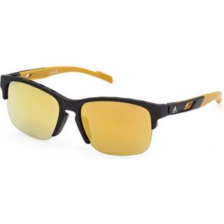 Adidas Sport Unisex SP0048 02G Solbriller Injiceret Sort-opaque Brun Firkantet Normal Spejl