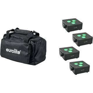 Eurolite Set 4x AKKU IP Flat Light 3 bk + Soft Bag TILBUD NU