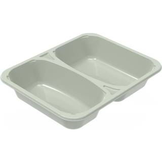Bakke plastbakke evolve CPET 2-rums 455/610ml hovedret hvid