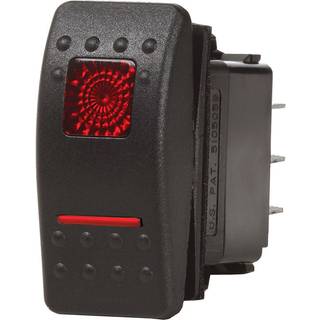 Strømafbryder Blue Sea Systems Contura II Switch DPDT, 2-polet, På-På, 20 A (12 V) / 15 A (24 V), med belysning, sort
