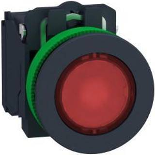 Schneider Lampetryk flush komp rød led 230v no+nc