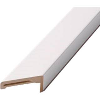 Glat gerigt 19x65 mm. til flex +karm hvid omviklet NCS S0505-Y, skåret i gering. 118,6 X 208,9
